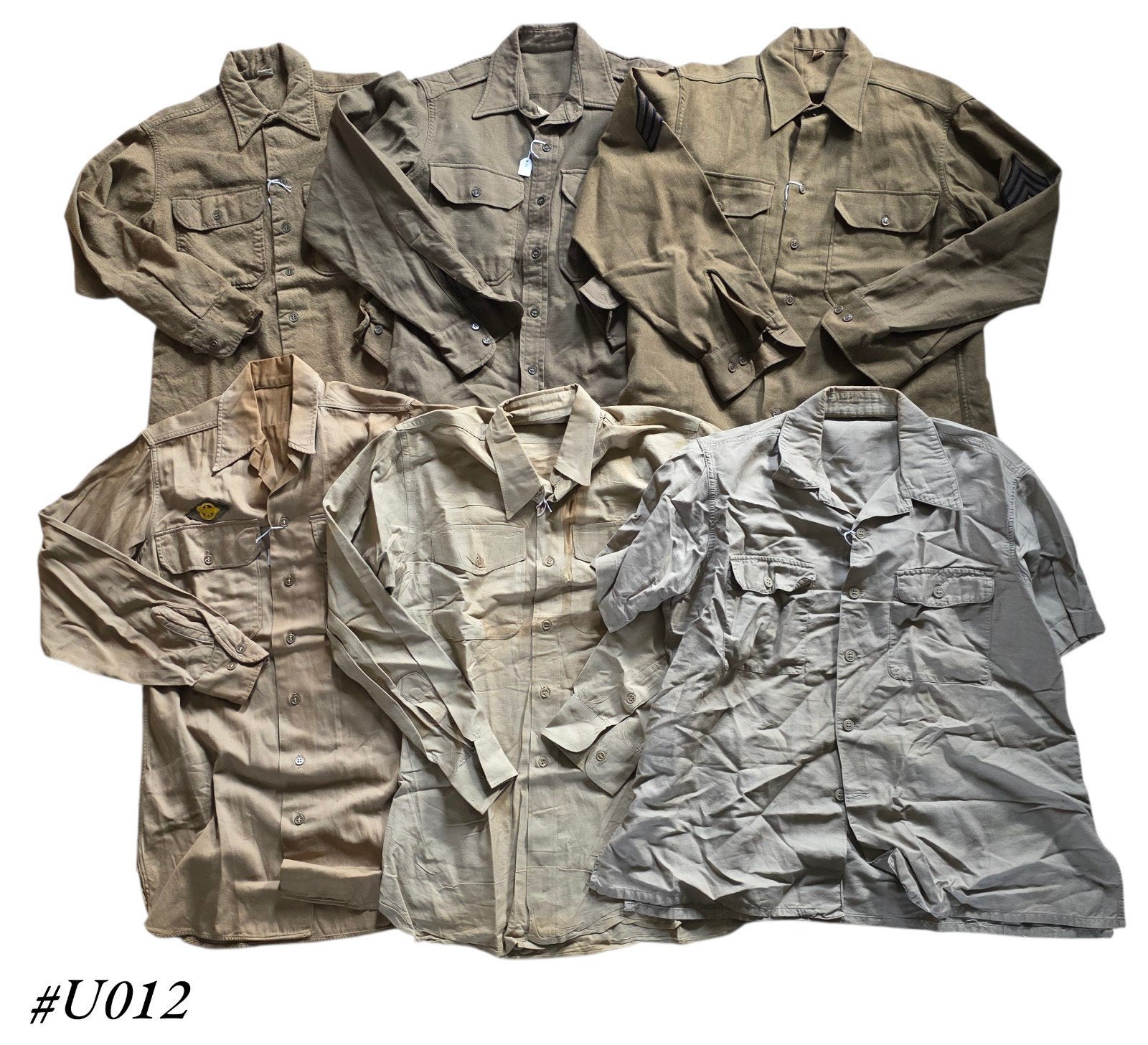 US WWII EM & Officer M-1937 Wool Shirts, dealer lot, Ophalen of Verzenden, Landmacht, Amerika, Kleding of Schoenen
