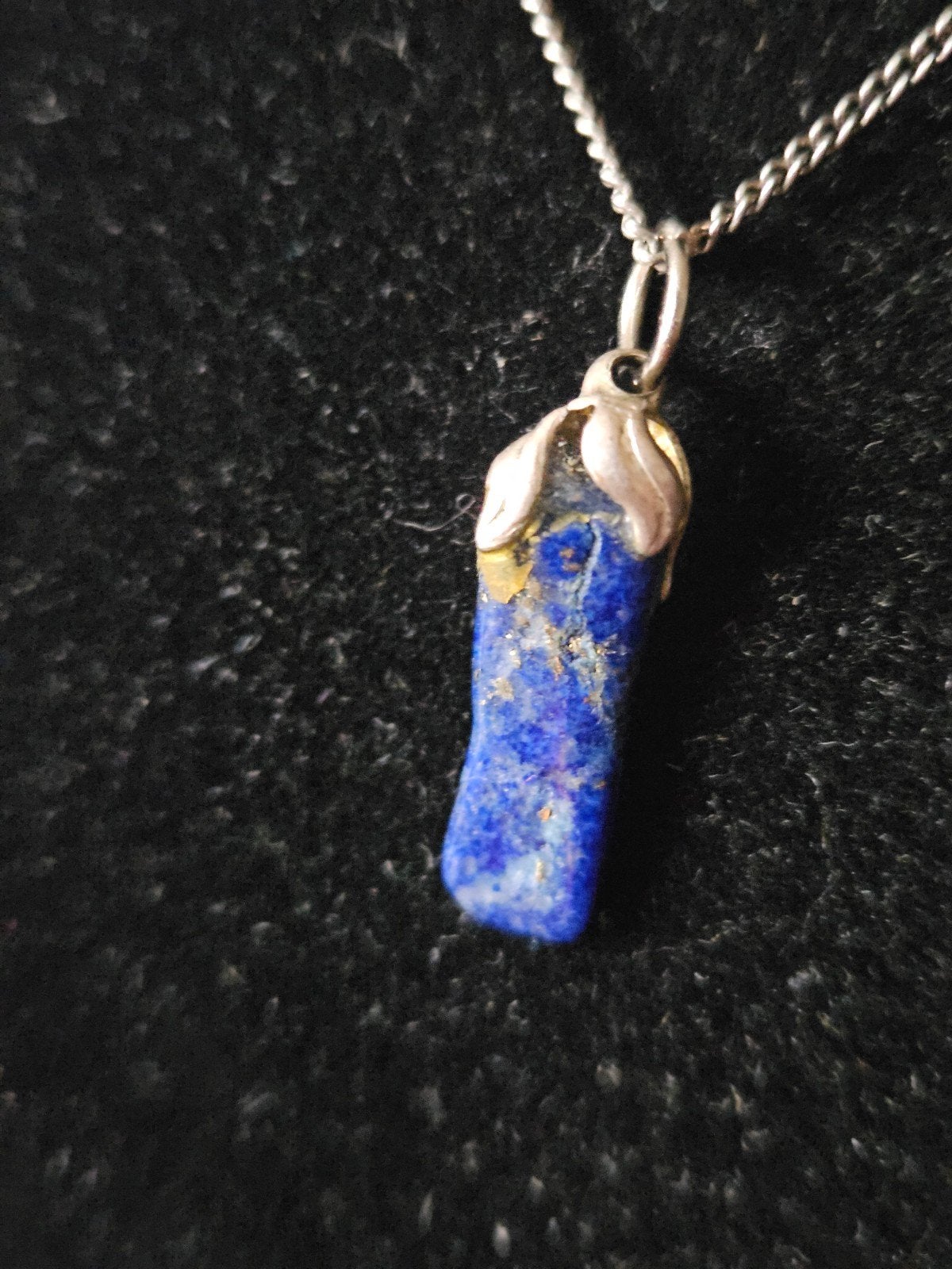 Lapis Lazuli Hanger met Ketting - Prachtig Blauw Sieraad, Blauw, Onbekend, Ophalen of Verzenden, Zo goed als nieuw