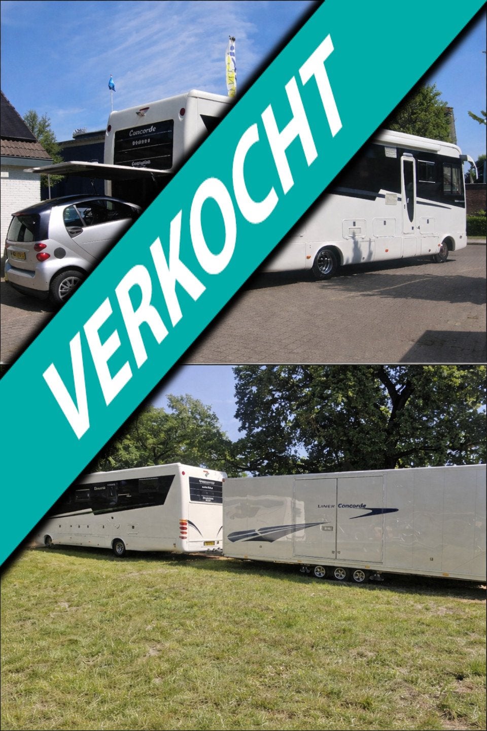 Concorde LINER 990g INRUIL PAARDENTRUCK MET SLIDEOUT, POPUP, Caravans en Kamperen, Concorde, 9 tot 10 meter, Bedrijf, Diesel
