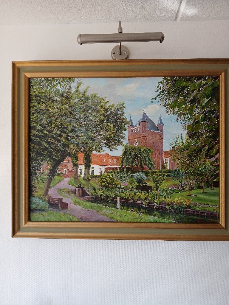 Schilderij Hattem, Ophalen, Oud hollands, Stads- / dorpsgezicht, Overige technieken