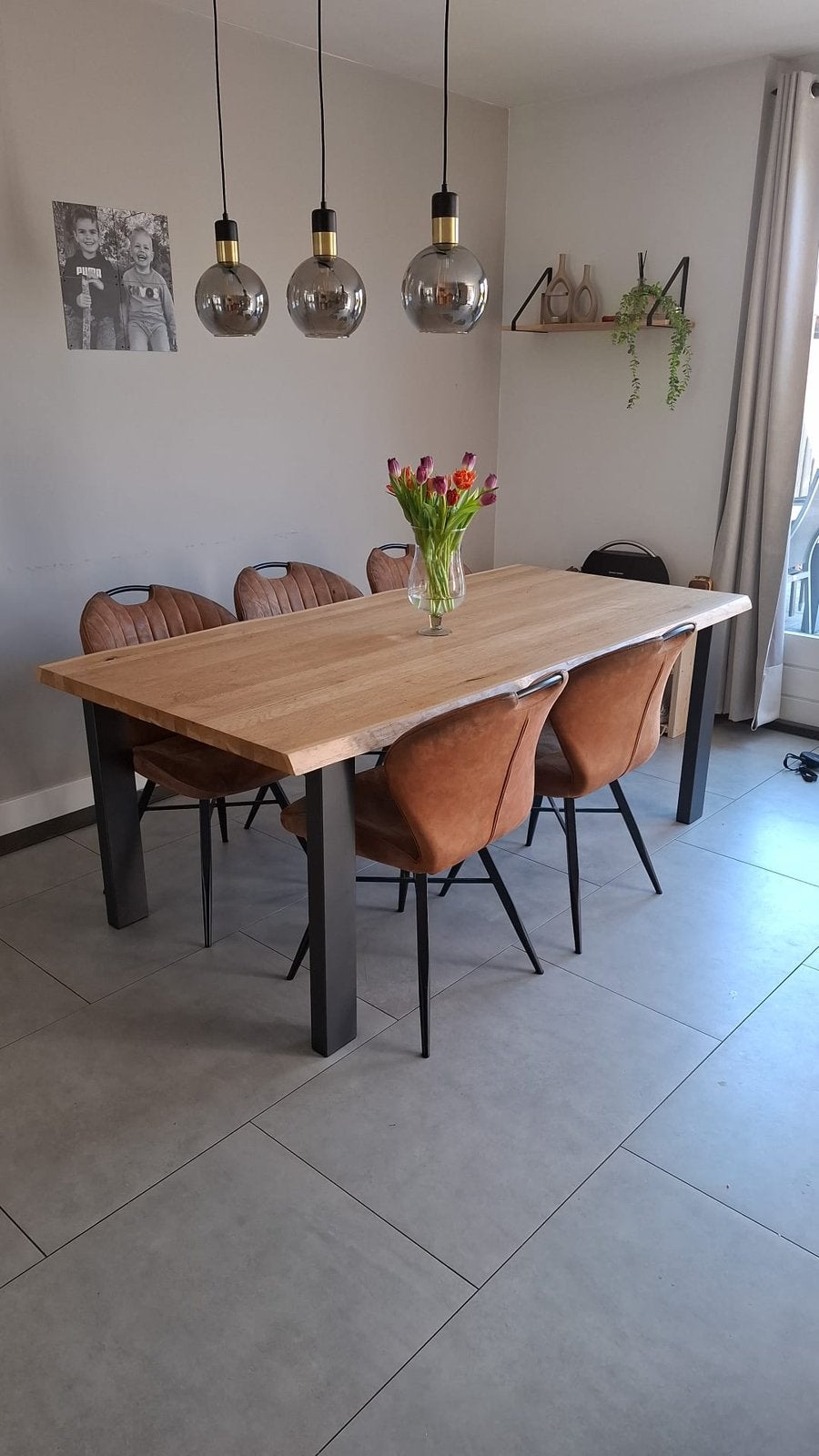 ZGAN Eettafel 100x200cm Massief eiken, Ophalen, 200 cm of meer, 50 tot 100 cm, Zo goed als nieuw