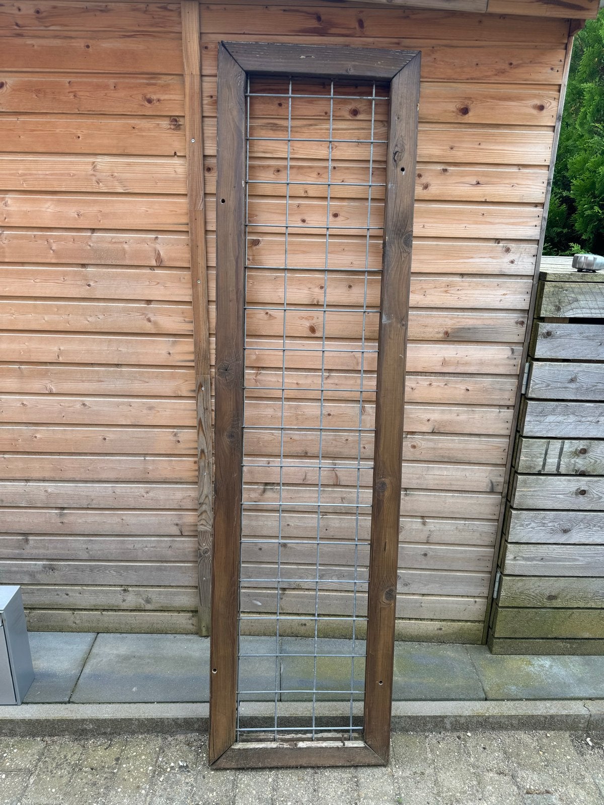 Houten Bloemenrek / Klimrek 180 cm hoog, Gebruikt, Balkon, Ophalen of Verzenden, 60 tot 100 cm