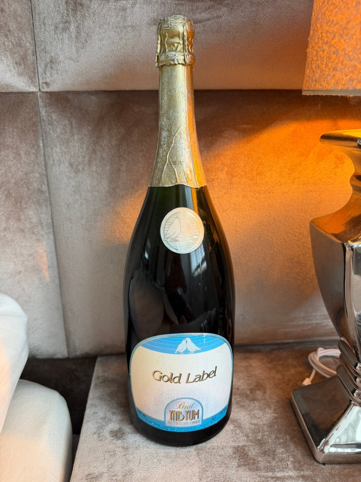 Yab Yum Magnum Fles Goldlabel Champagne 1,5L, Ophalen of Verzenden, Zo goed als nieuw, Frankrijk, Champagne