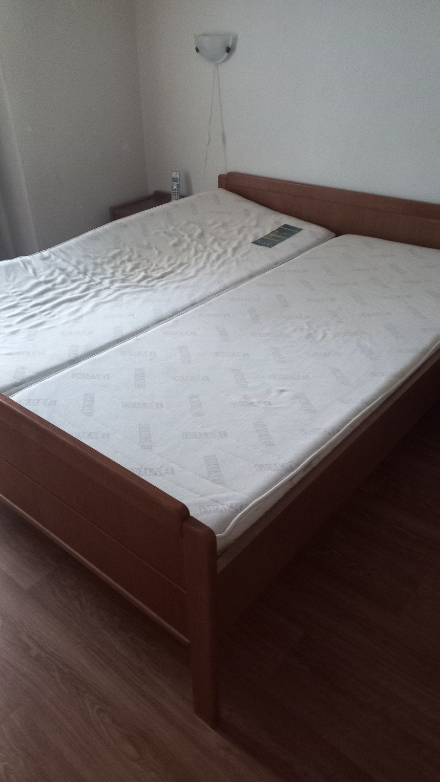 Tweepersoonsbed Auping 180x209 met verstelbare bodems, Ophalen, 210 cm, Tweepersoons, 180 cm