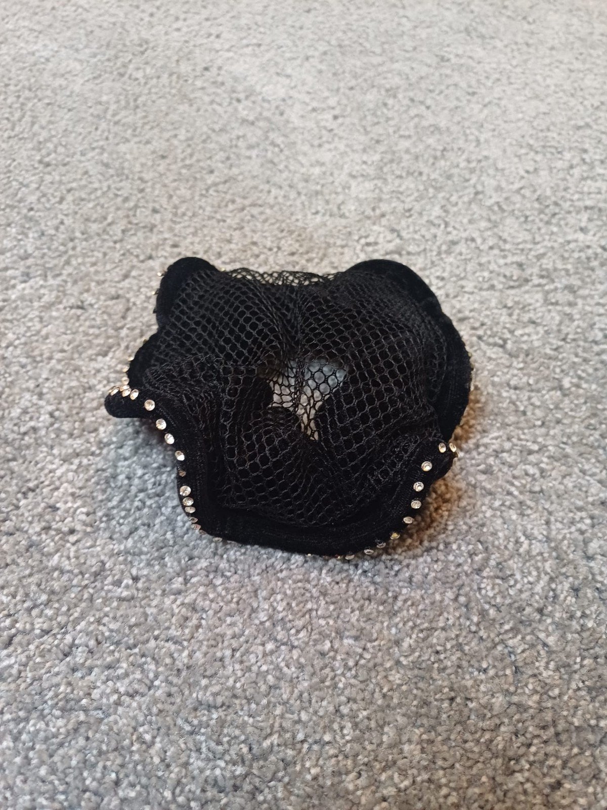 Haarnetje, scrunchie met siersteentjes, Ophalen of Verzenden, Zwart, Overige materialen