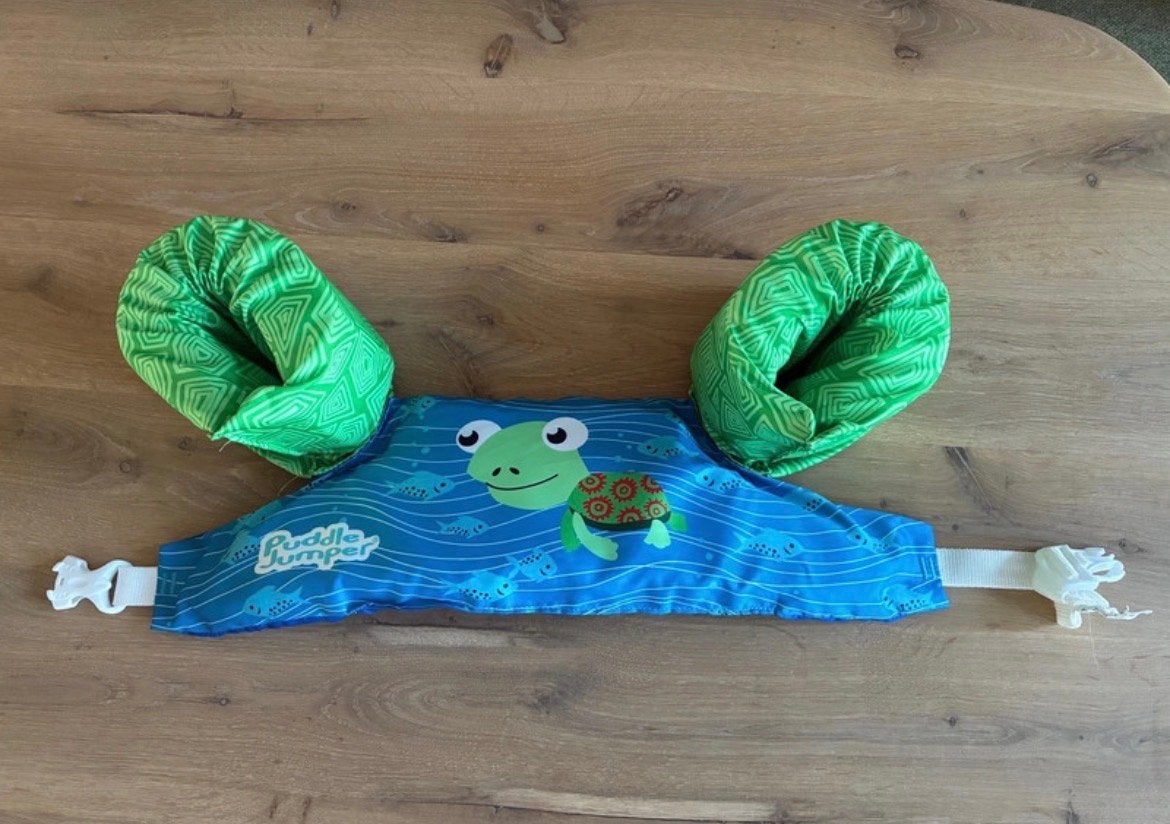 Puddle Jumper zwembandjes - Blauw/Groen met schildpad, Ophalen of Verzenden, Zo goed als nieuw