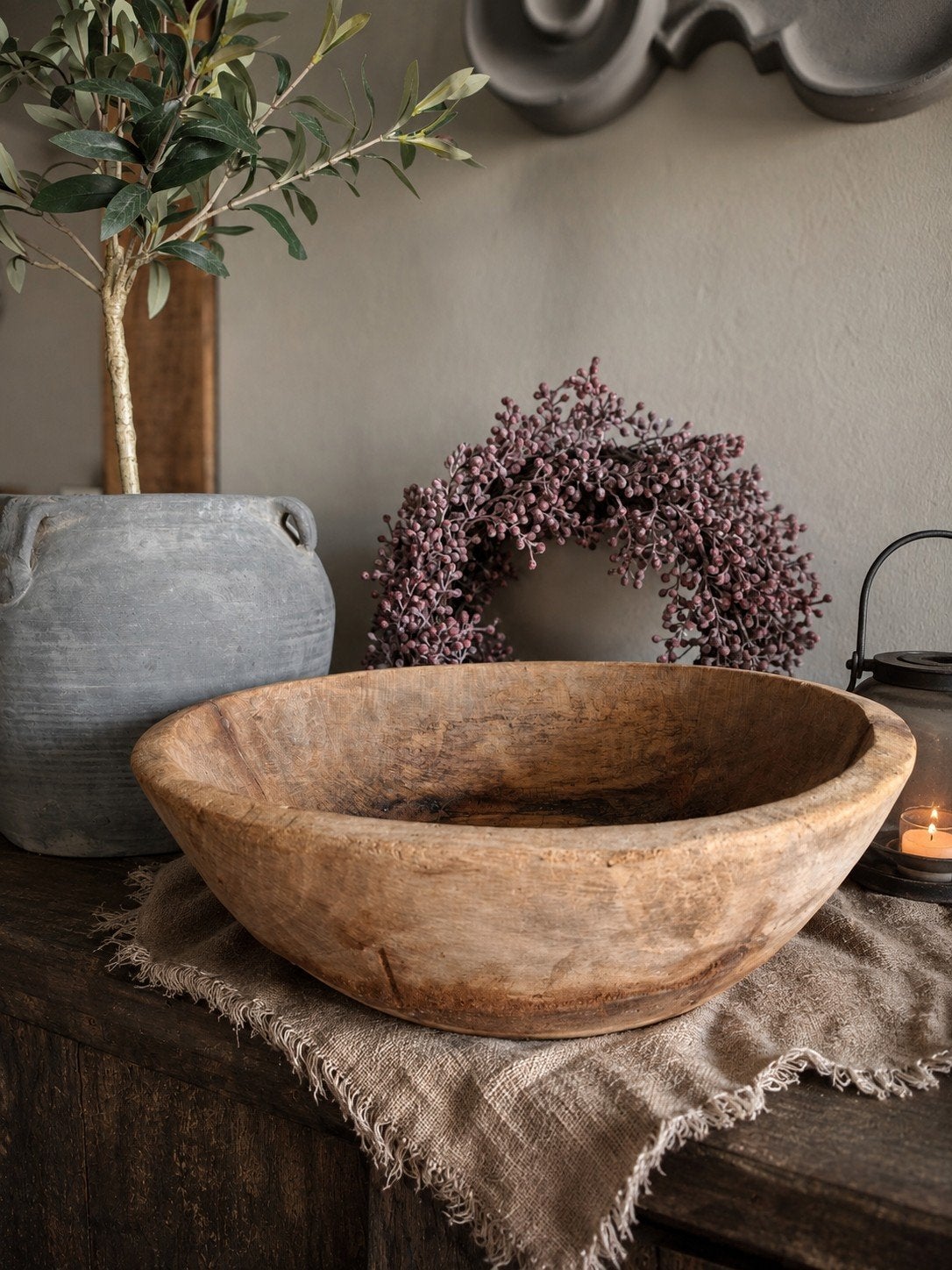 mooie houten landelijke bak, Ophalen of Verzenden, Gebruikt, Rond, Hout