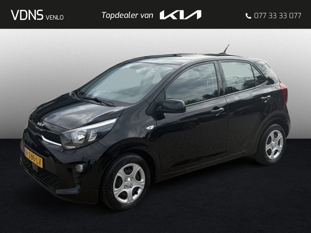 Kia Picanto 1.0 DPi ComfortLine AIRCO - ALL SEASON BANDEN, Auto's, Gebruikt, 4 stoelen, Zwart, Origineel Nederlands