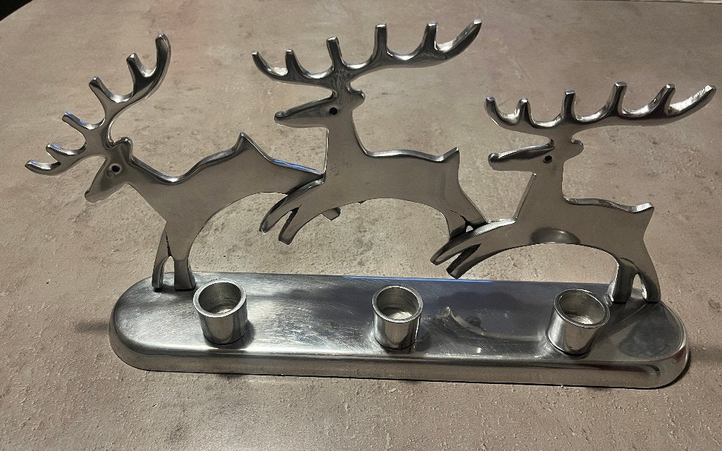 Te koop metalen kaarsenstandaard +/- 34 cm. breed, Ophalen of Verzenden, Nieuw, Metaal, Kandelaar