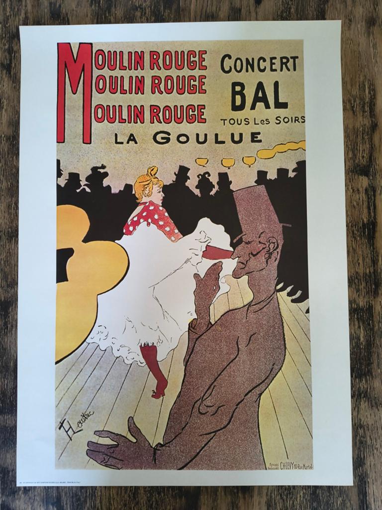 Toulouse-Lautrec "Moulin Rouge La Goulue" poster Arti Grafic, Ophalen of Verzenden, Zo goed als nieuw, A1 t/m A3, Muziek