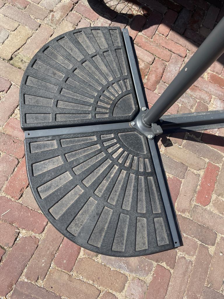 Parasolvoet tegels, 2x 25kg, voor zweefparasol, Ophalen, Nieuw, Minder dan 1 meter, Parasolvoet