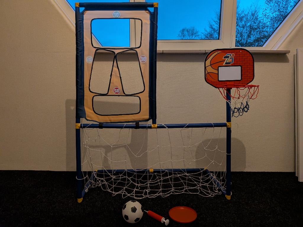 3-in-1 Buitenspeelgoed - Basketbal - Voetbal - Frisbee, Ophalen of Verzenden, Zo goed als nieuw