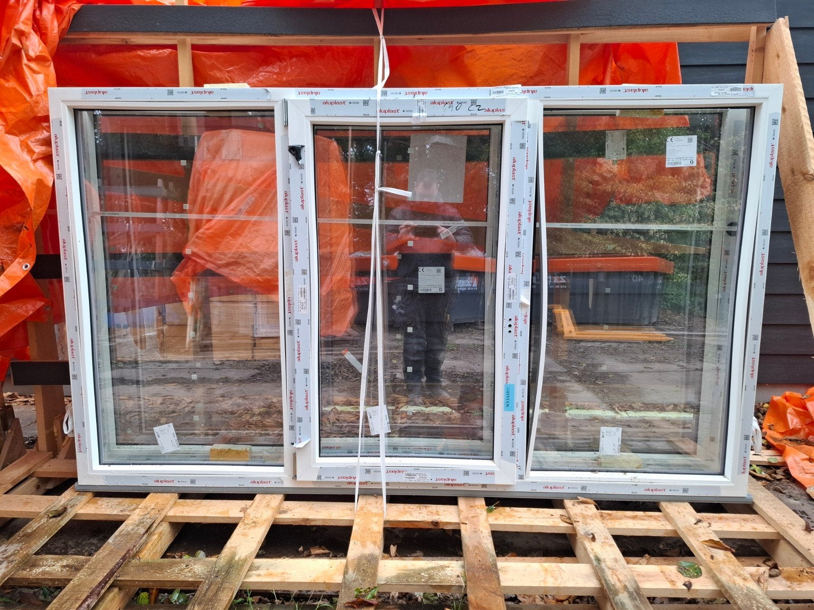 Nieuw Aluplast kunststof kozijn met HR++ glas, Ophalen, Gevelraam of Ruit, 120 tot 160 cm, Nieuw