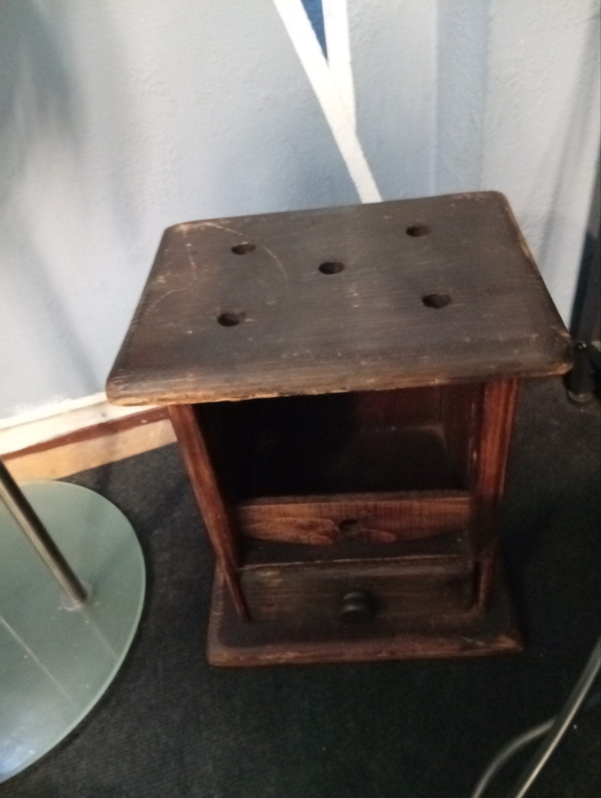 Houten klein stoof, voeten warmer, met ladje, Antiek en Kunst, Ophalen