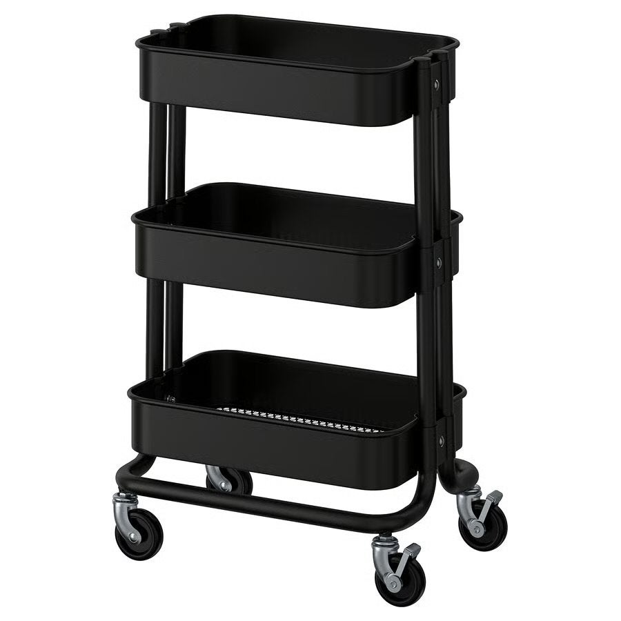 IKEA RÅSKOG Roltafel Zwart - Flexibele Opbergoplossing, Huis en Inrichting, Ophalen, Zo goed als nieuw