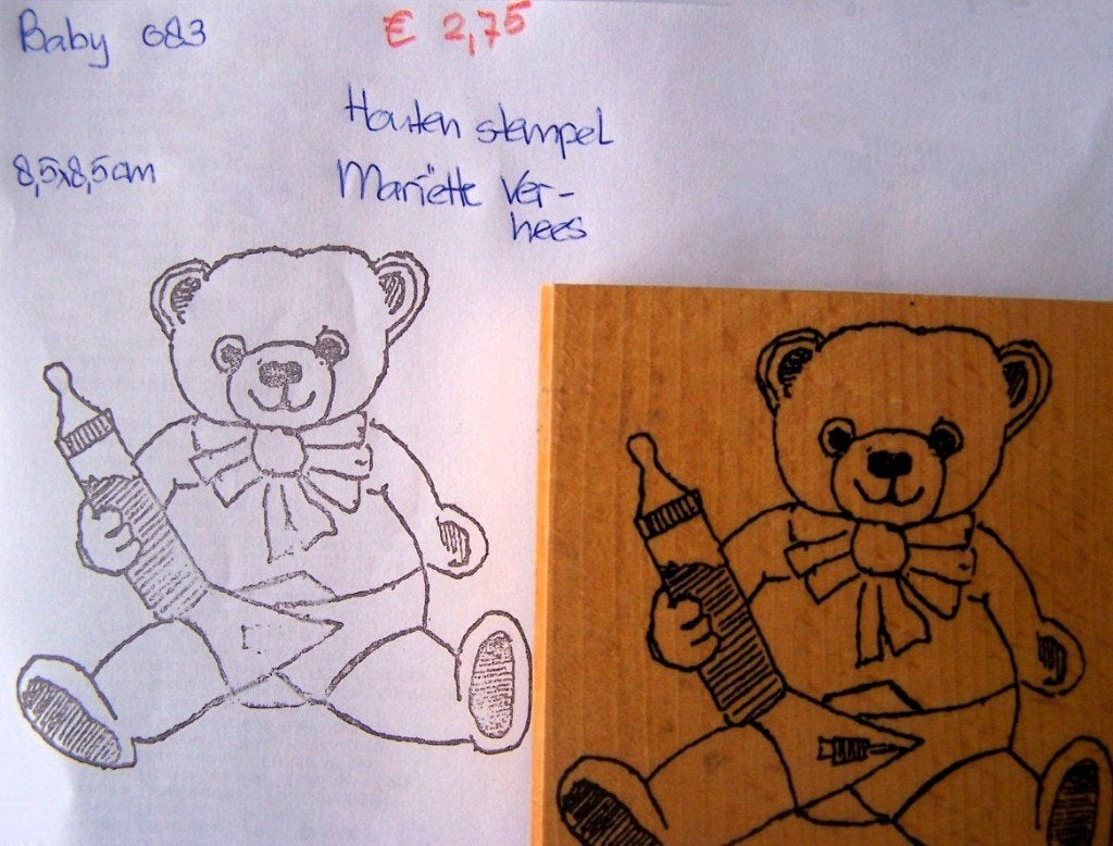 Baby 083 Houten stempel, Ophalen of Verzenden, Gebruikt, Houten stempel