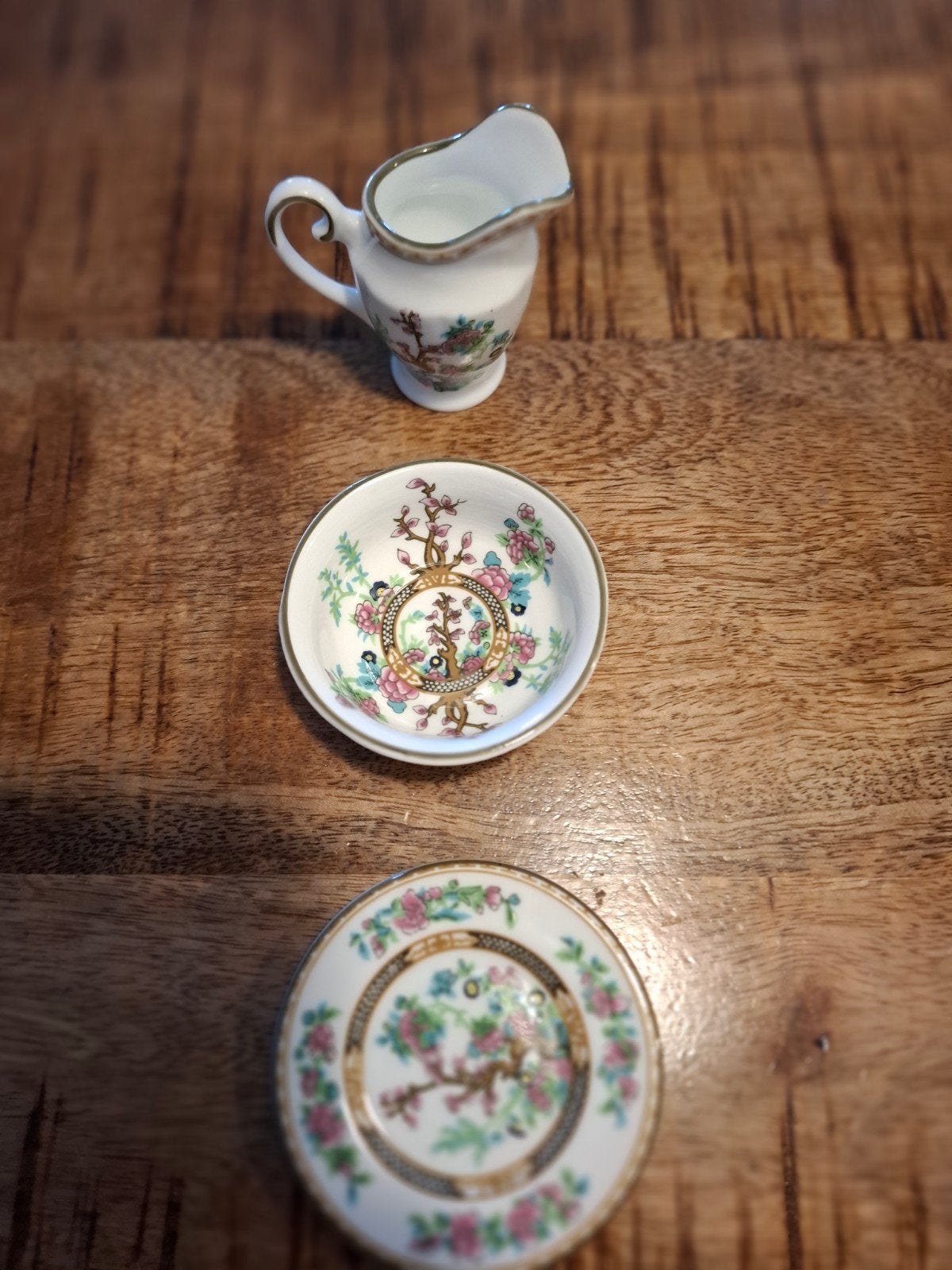 Miniatuur Bone China set Indian Tree, Ophalen of Verzenden, Porselein, Bord of Schaal