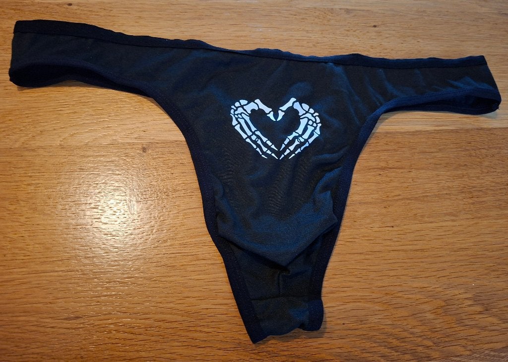 Herenstring met skelet handen hart print maat xxl, Ophalen of Verzenden, Zwart, Onbekend, Overige typen