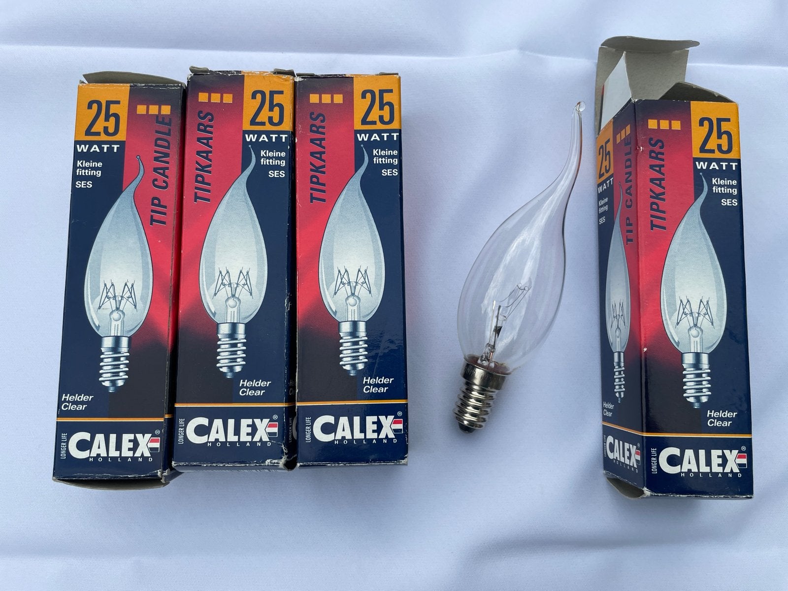 Calex Tipkaars Gloeilamp E14 25W - Helder (4 stuks), Gloeilamp, E14 (klein), Ophalen of Verzenden, Warm wit