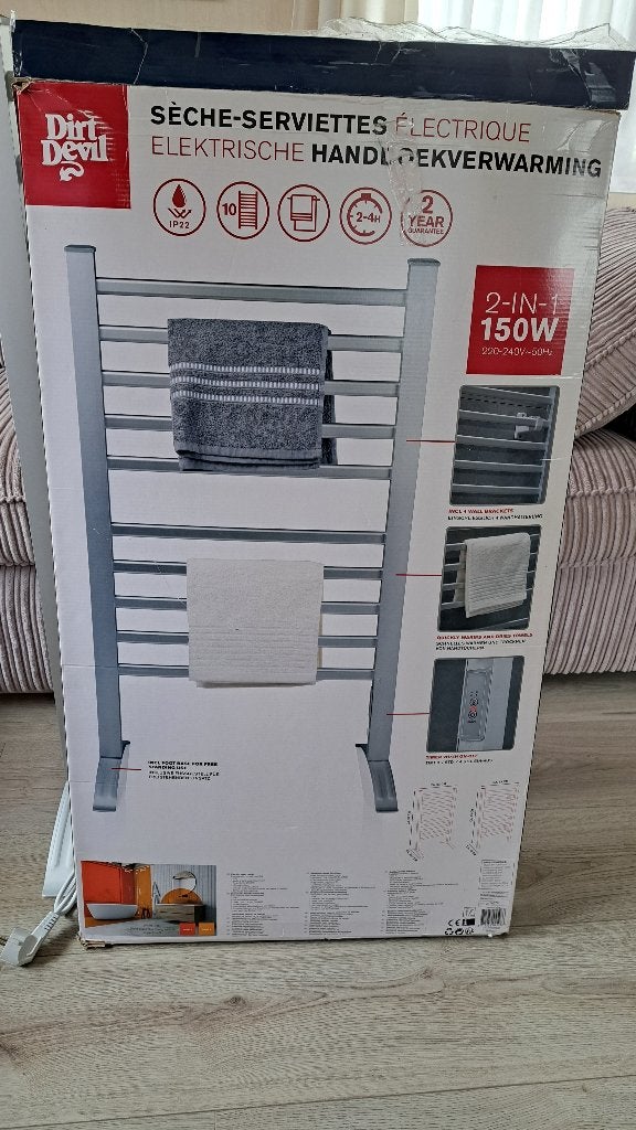 Elektrische Handdoekverwarming 150W met Timer, Radiator, Minder dan 60 cm, Ophalen of Verzenden, Zo goed als nieuw