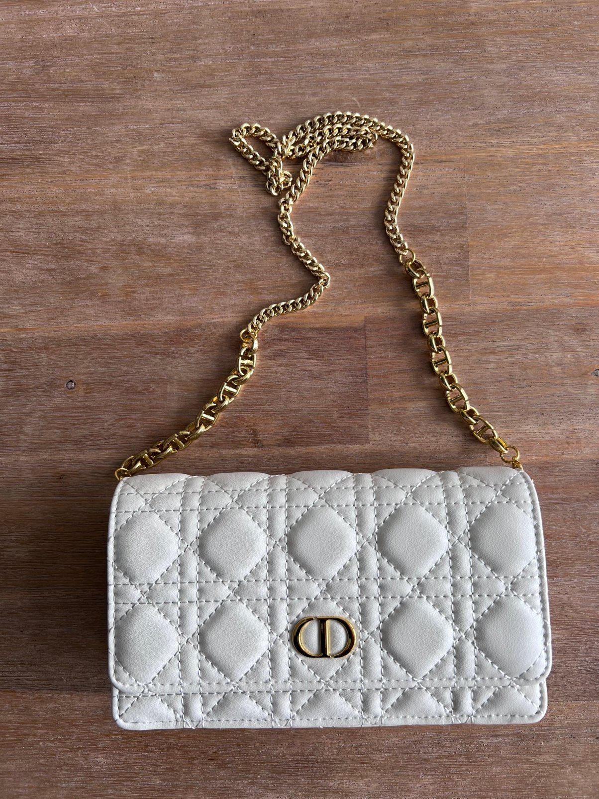 Dior Caro-pouch met ketting, Ophalen of Verzenden, Nieuw, Wit