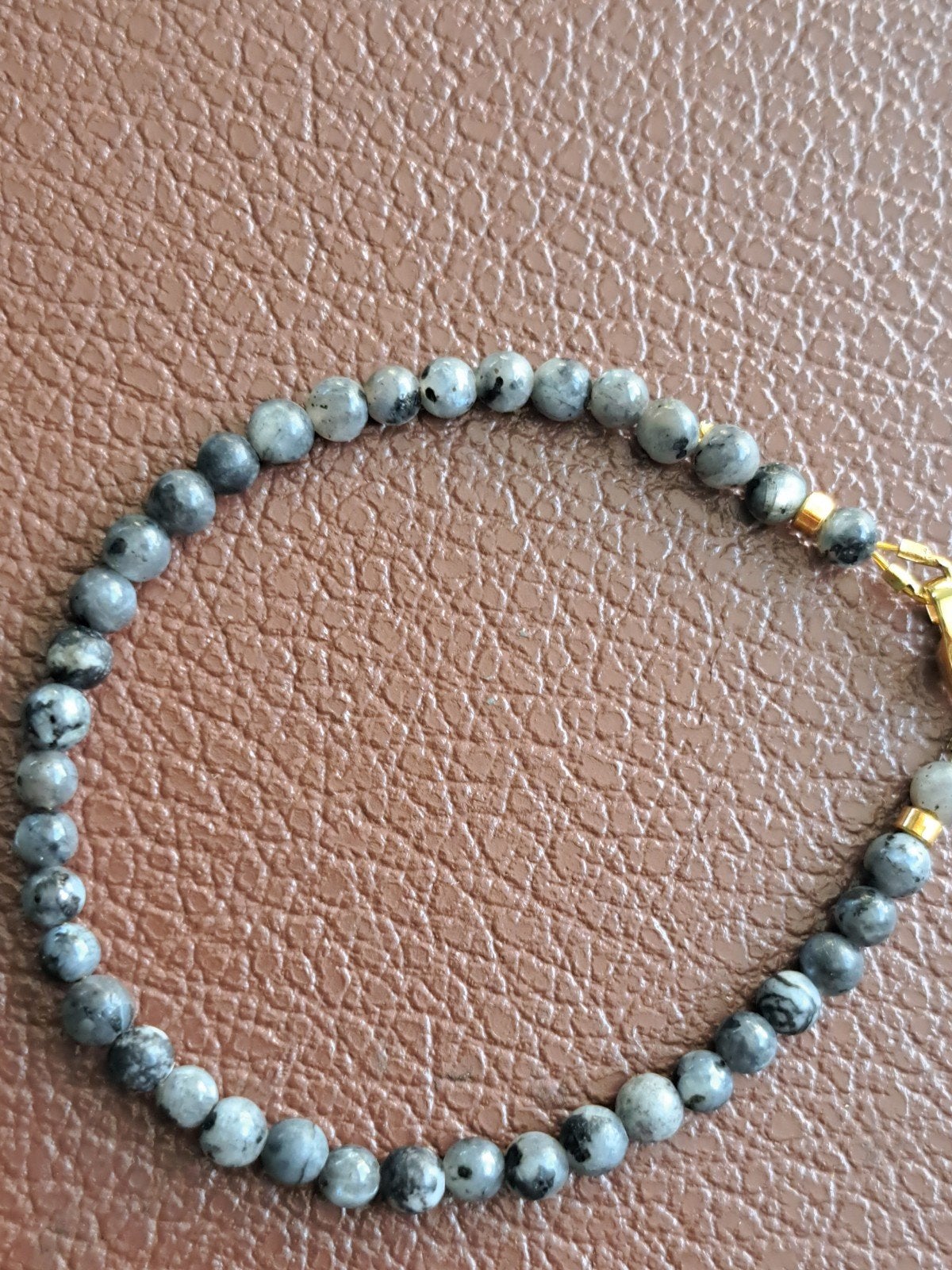 2 Armbandjes 4mm Labradoriet & Jaspis, Overige materialen, Nieuw, Ophalen of Verzenden, Grijs
