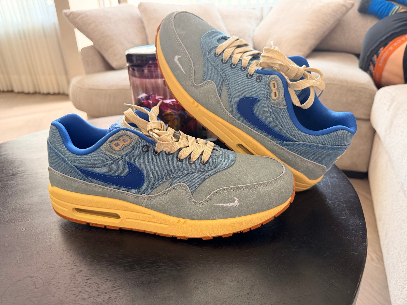 Nike Air Max 1 'Denim' Sneakers - Maat 46, Blauw, Nieuw, Ophalen of Verzenden, Sneakers of Gympen