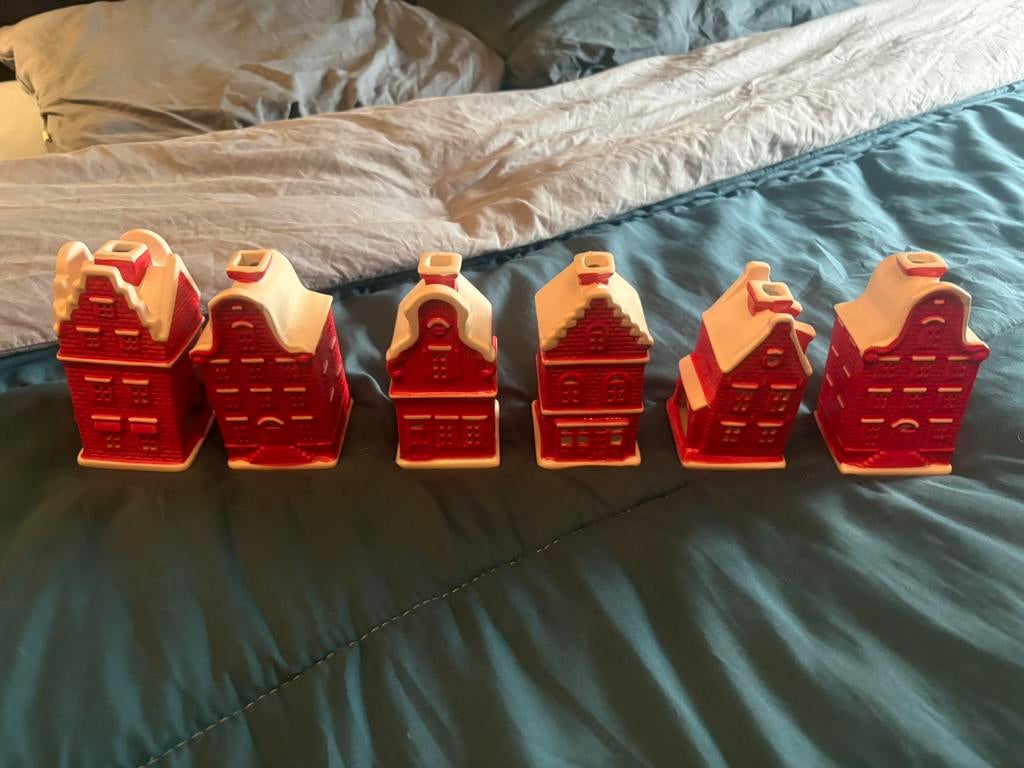 6 kaarslicht huisjes te koop!!, Ophalen, Nieuw, Overige merken