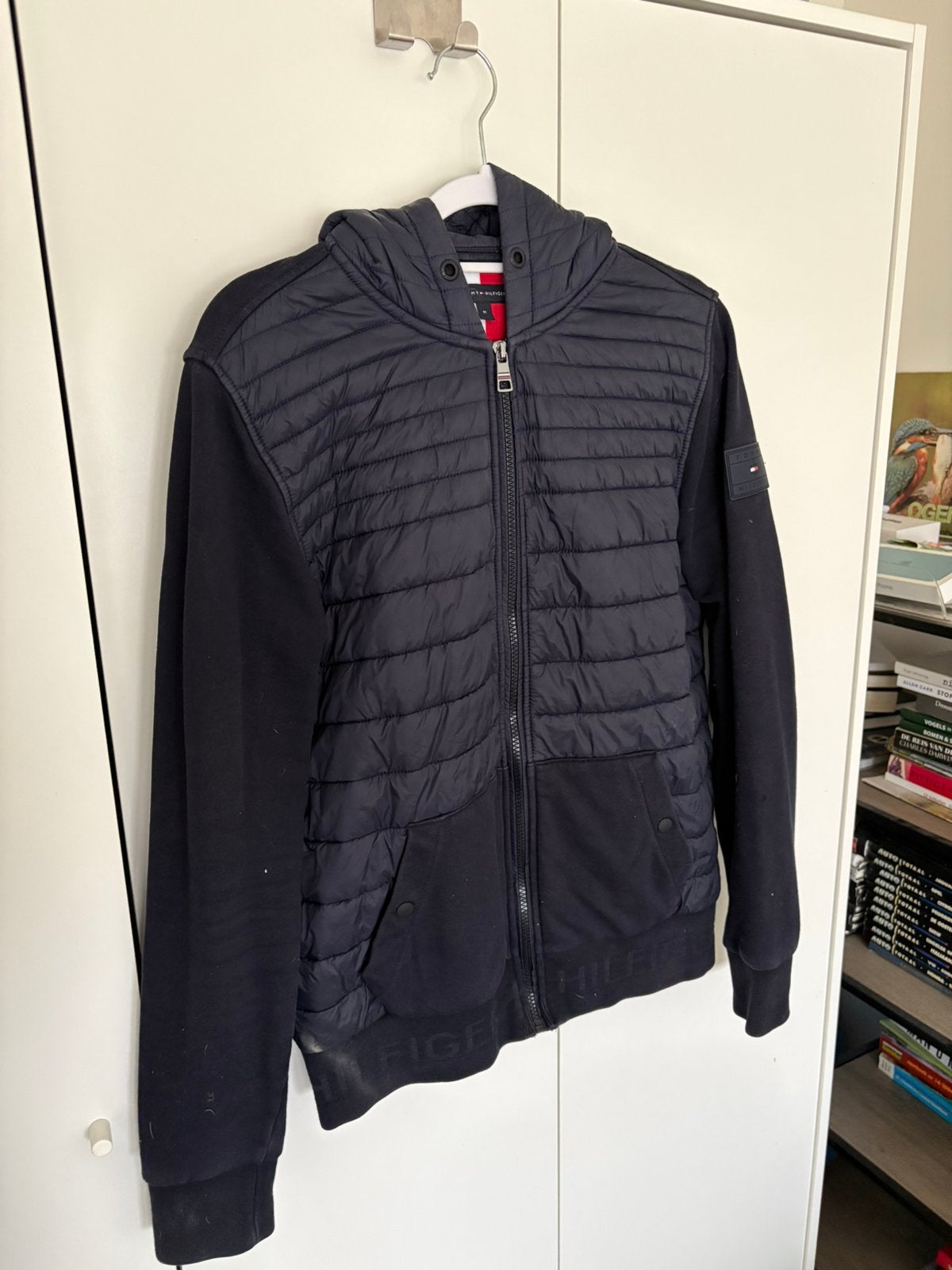 Tommy hilfiger jas donkerblauw vest zomerjas, Ophalen of Verzenden, Zo goed als nieuw, Blauw