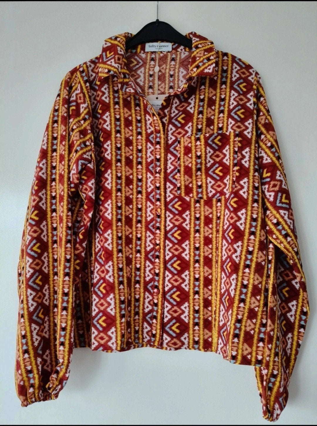 Lofty Manner Blouse Kelley Afriek Multi print Maat L, Meerkleurig, Lofty Manner, Maat 42/44 (L), Nieuw