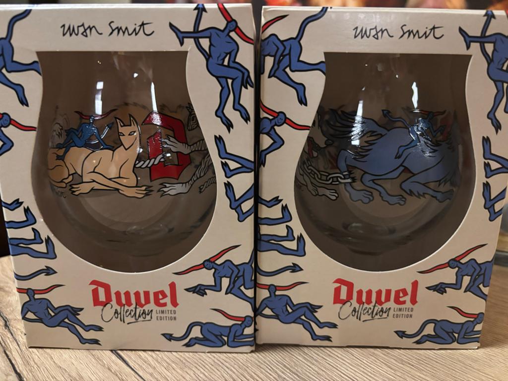 Duvel Collection Limited Edition glazen - Wijn Smits, Nieuw, Ophalen of Verzenden, Meerkleurig, Overige merken