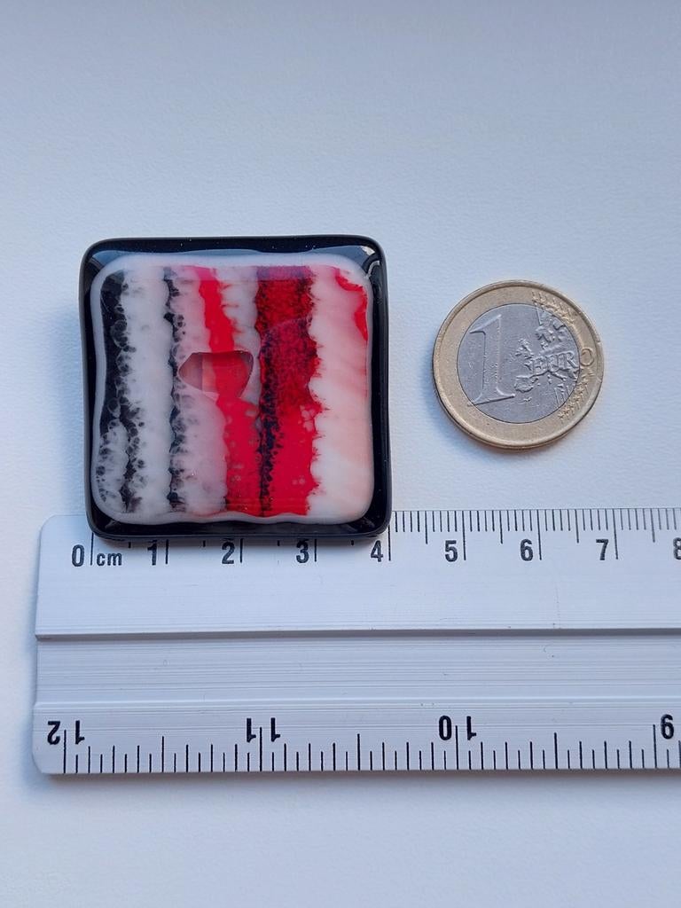 vintage glazen broche, Ophalen of Verzenden, Zo goed als nieuw, Overige materialen, Met kristal