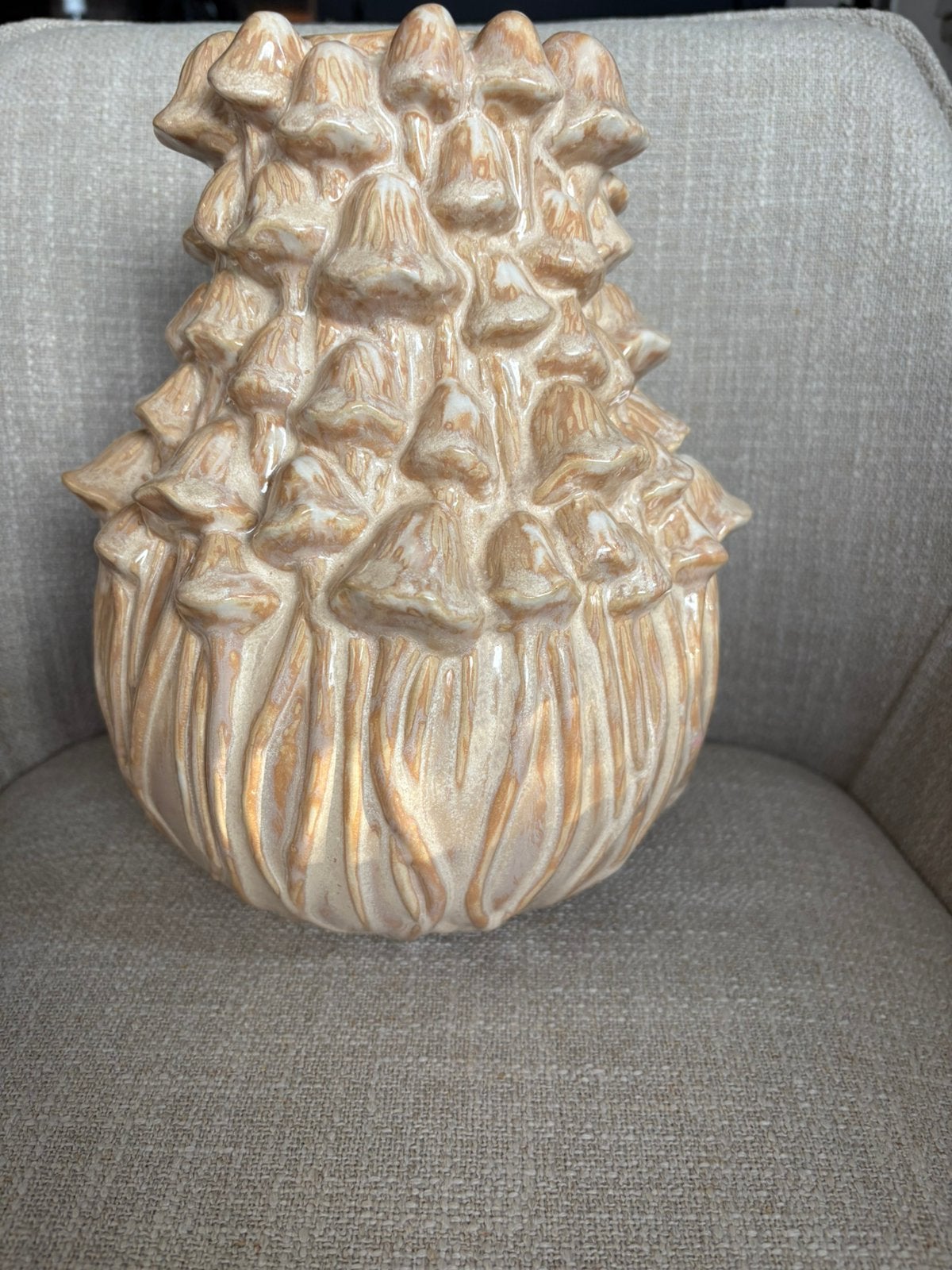 Leuke paddestoelen vaas, Verzenden, Nieuw, Beige