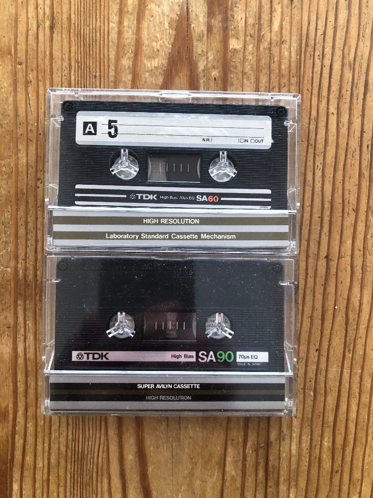 2 vroege type II TDK SA cassettes, jaren 80, Cd's en Dvd's, Cassettebandjes, Gebruikt, 2 t/m 25 bandjes, Overige genres, Ophalen of Verzenden