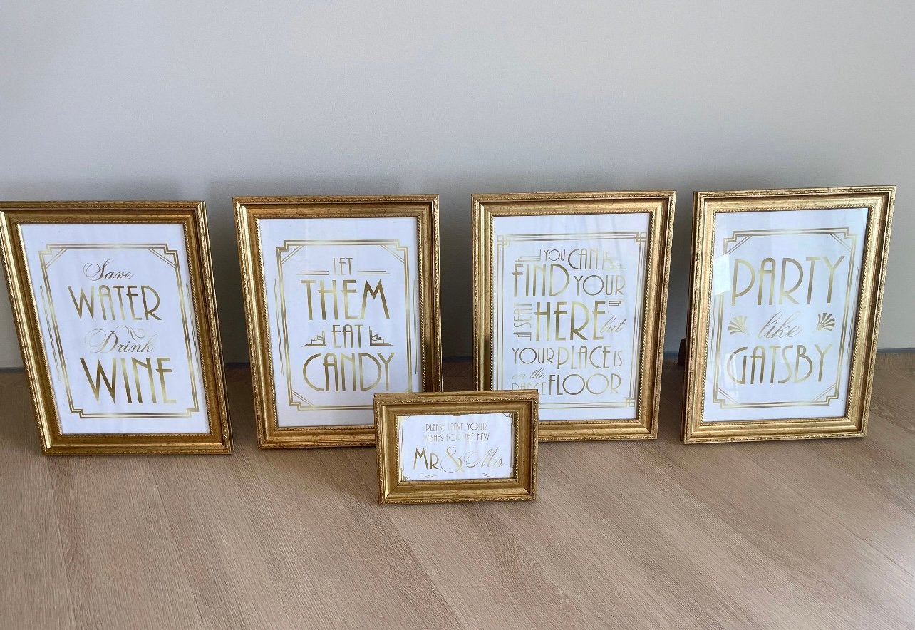 5 fotolijsten goud (4 grote, 1 kleine) nieuw, Ophalen, Nieuw, Goud