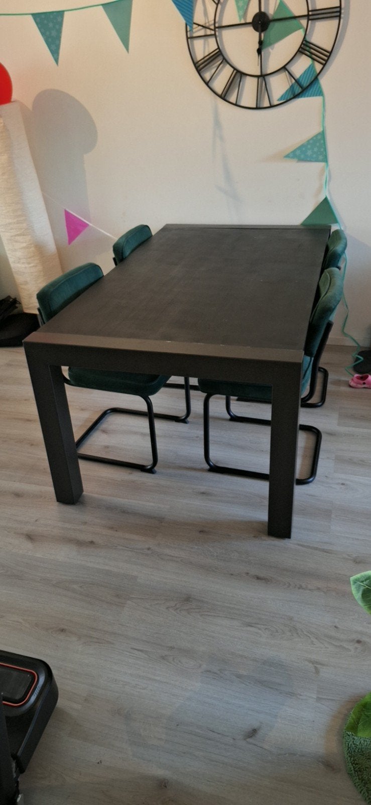 Stevige, uitschuifbare eettafel, Ophalen, Gebruikt, 50 tot 100 cm, Vijf personen of meer