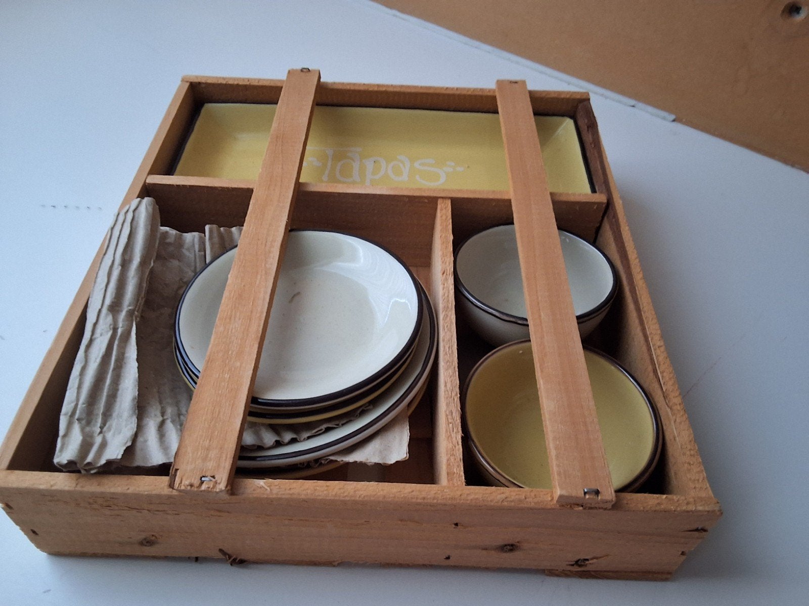 Nieuw Tapasset in Houten Kistje - Perfect voor Hapjes, Ophalen of Verzenden, Nieuw, Hout, Overige typen