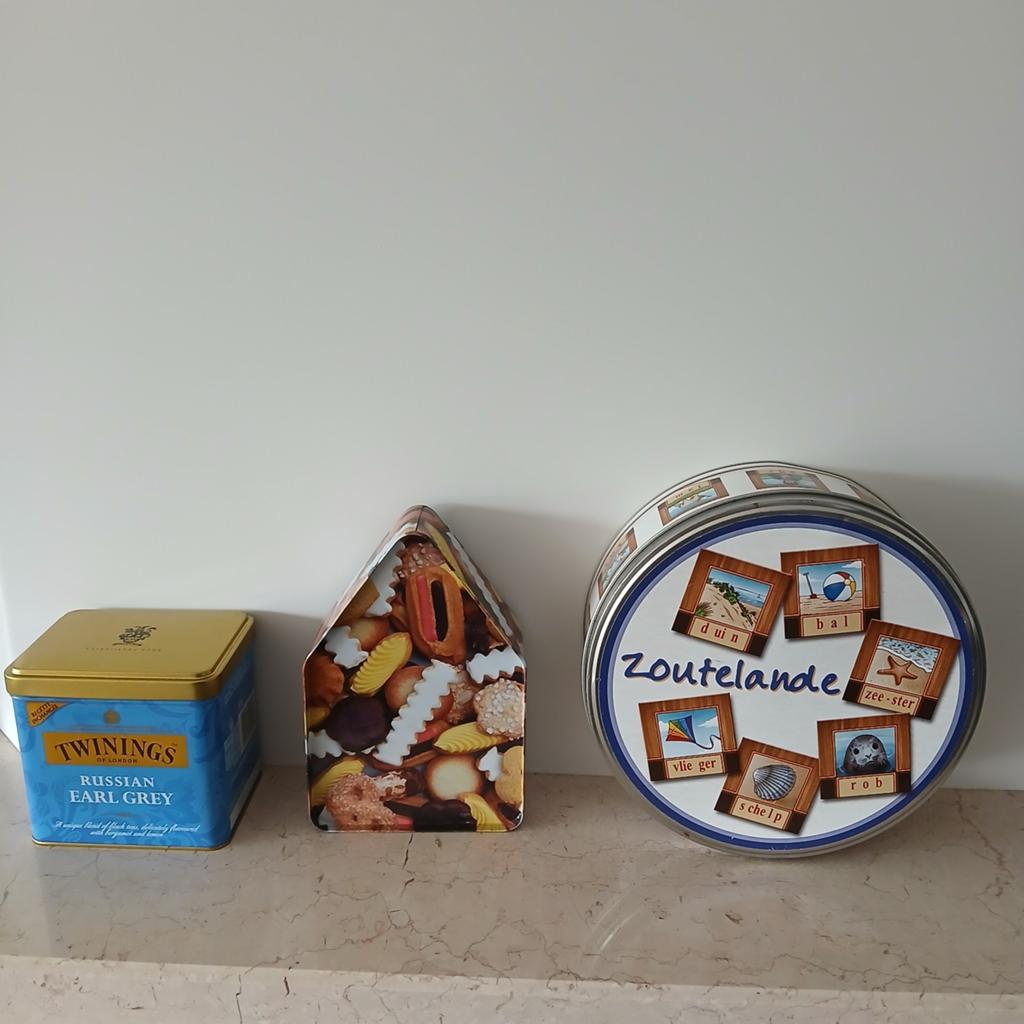 Set van 3 blikken: Twinings, Koekjes en Zoutelande, Ophalen of Verzenden