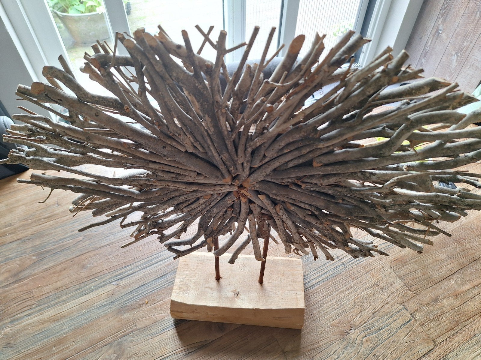 Ornament,hout,verweerd,stoer,robuust,Groot formaat, Huis en Inrichting, Woonaccessoires | Overige, Ophalen