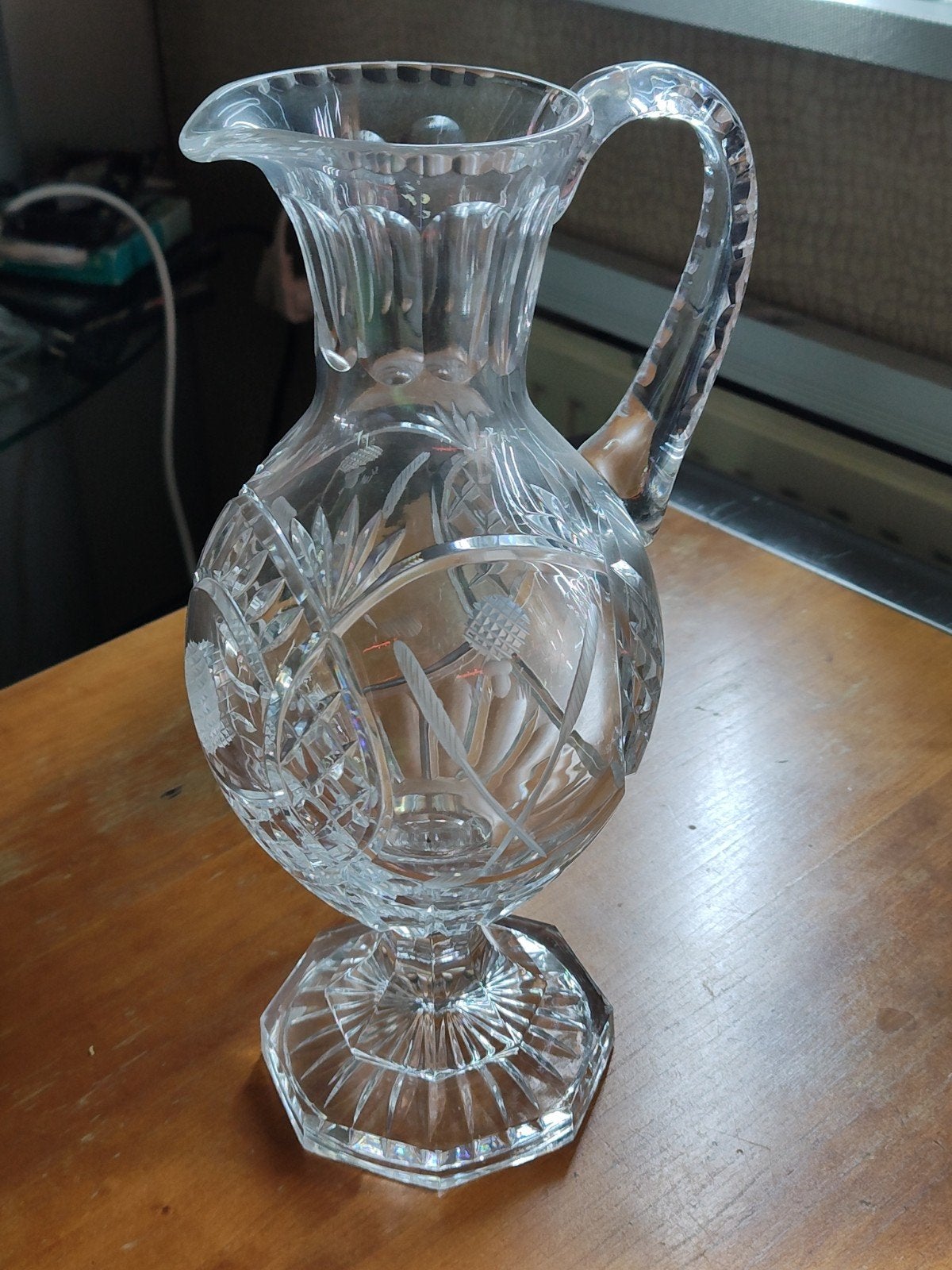 Unieke zeer zware kristallen wijn karaf, Antiek en Kunst, Antiek | Glas en Kristal, Ophalen of Verzenden