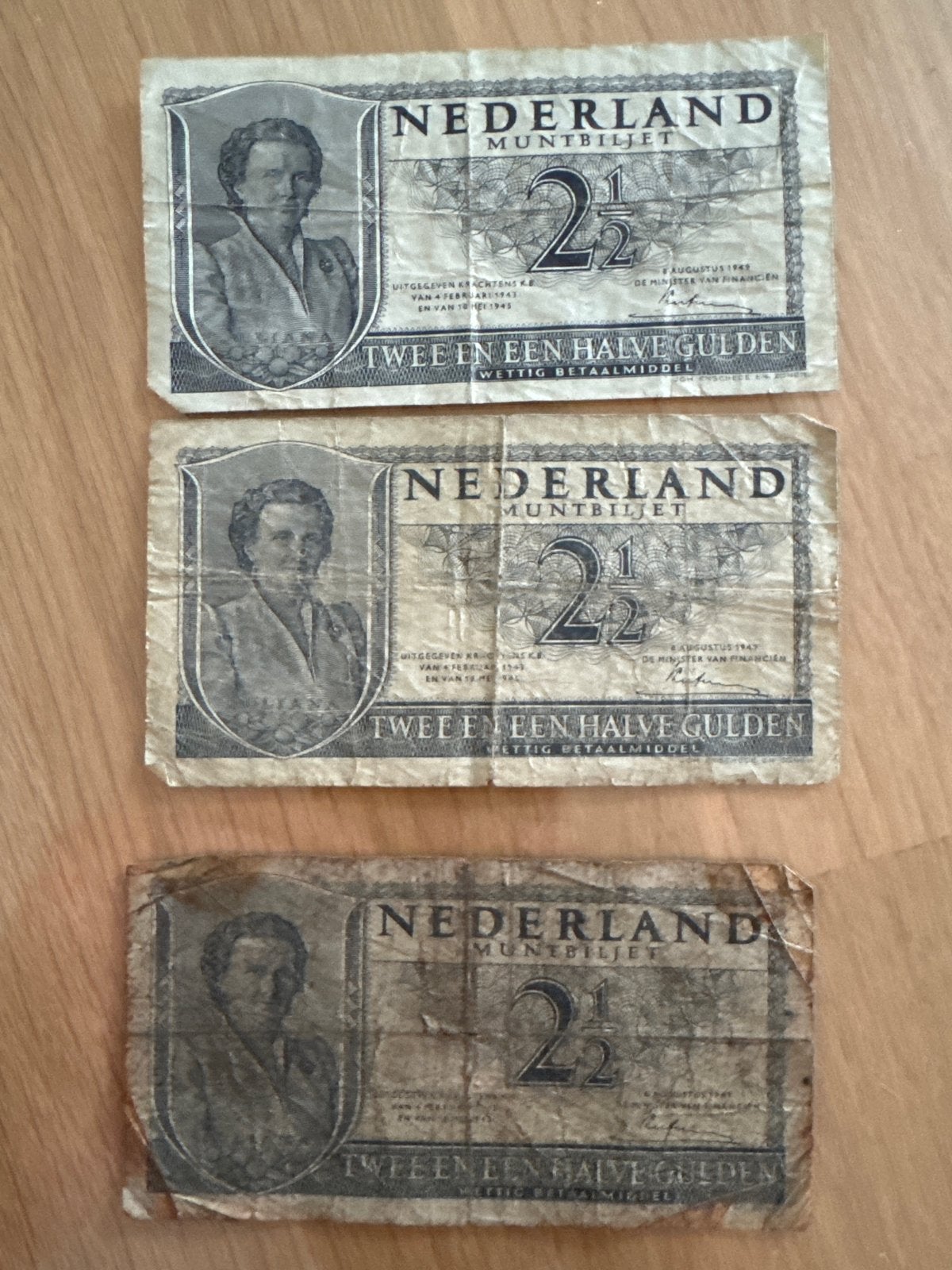 2,50 gulden biljet Juliana, Postzegels en Munten, Bankbiljetten | Nederland, Ophalen of Verzenden, 2½ gulden, Los biljet
