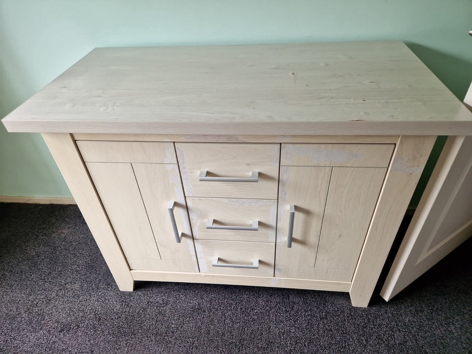 Licht houten dressoir met lades en deuren, Huis en Inrichting, Kasten | Dressoirs, Gebruikt, 100 tot 150 cm, Ophalen of Verzenden