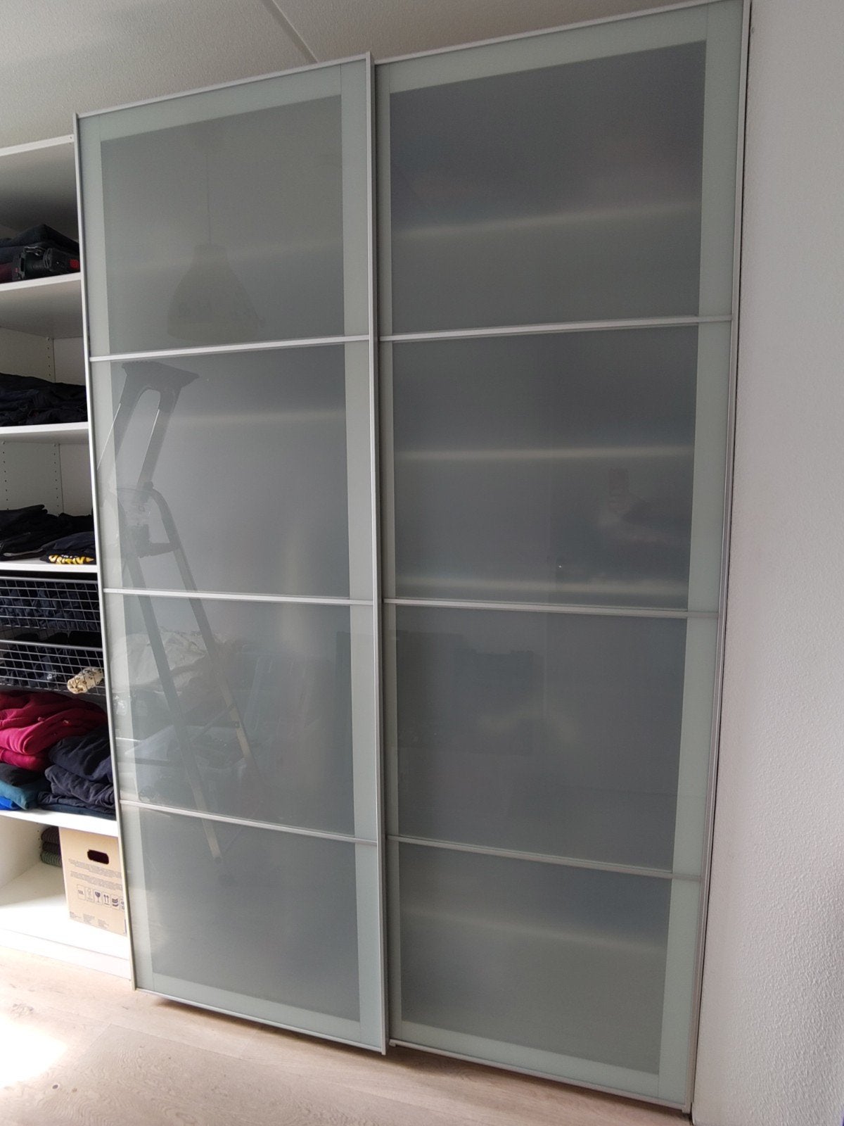 IKEA MALM schuifdeuren met glazen panelen, Huis en Inrichting, Kasten | Kledingkasten, Ophalen, Gebruikt, 200 cm of meer, Glas