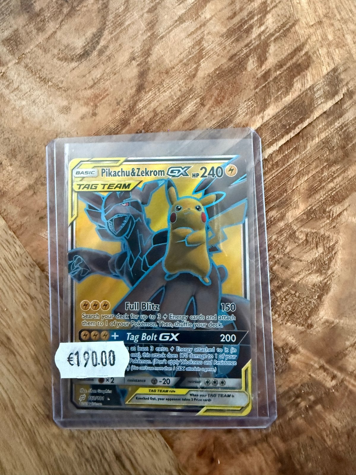 Pikachu & Zekrom GX TAG TEAM Pokémon Kaart, Ophalen of Verzenden, Zo goed als nieuw, Losse kaart