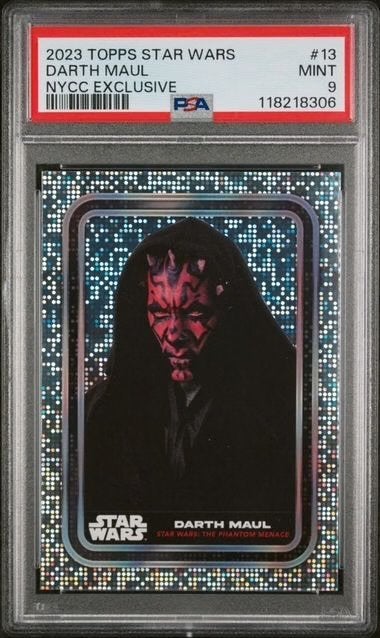 2023 Topps Star Wars NYCC Exclusive Darth Maul PSA 9, Verzamelen, Ophalen of Verzenden, Zo goed als nieuw, Boek of Poster