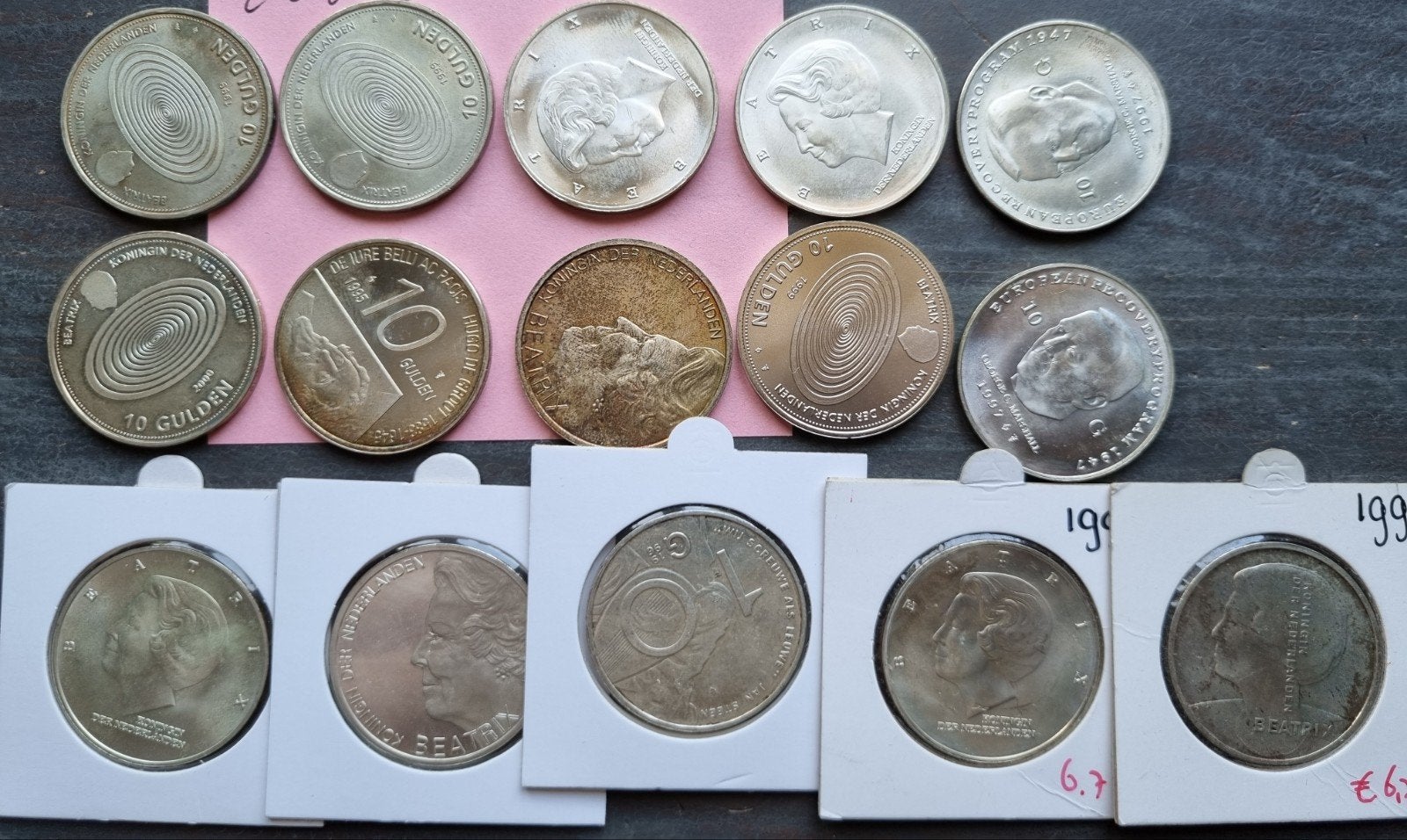15x 10 gulden Beatrix zilver, Ophalen of Verzenden, Zilver