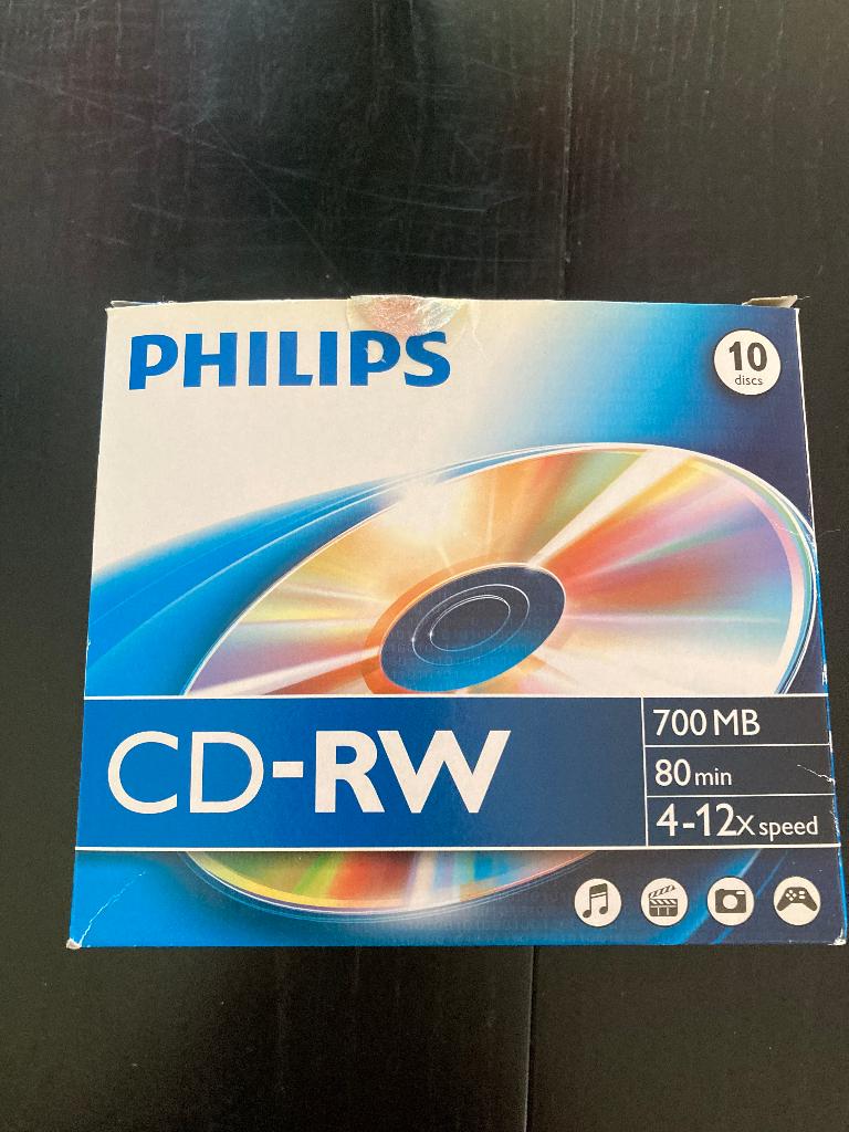 Philips - CD - RW 80 min 700MB, Philips, Herschrijfbaar, Cd, Nieuw