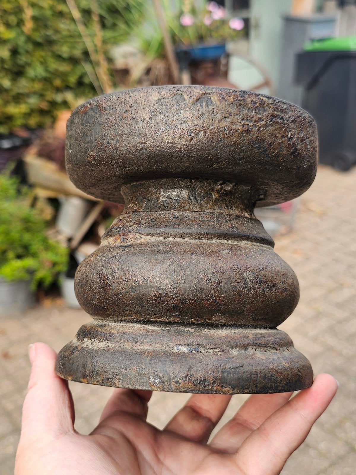 Robuuste landelijke houten kandelaar, Ophalen of Verzenden