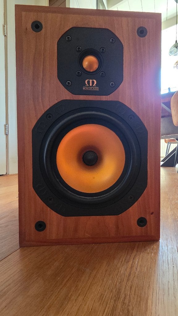 Monitor audio speakers - met 2 Mission speakerstandaarden, Ophalen, Gebruikt, Speakerset, 60 tot 120 watt