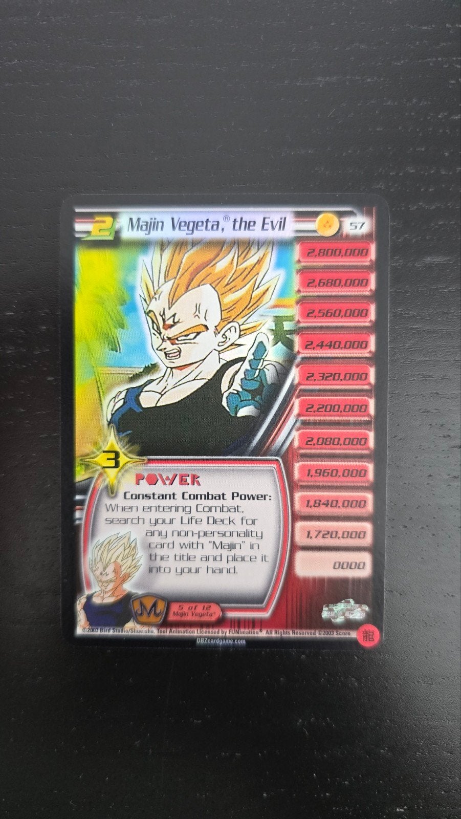 Majin Vegeta, the Evil 57 LIMITED FOIL, Ophalen of Verzenden, Zo goed als nieuw, Losse kaart, Foil